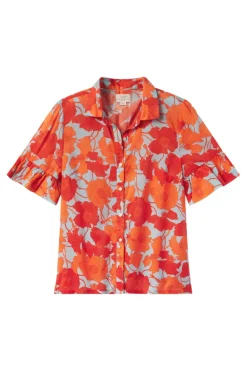 Trovata Birds of Paradis Lena Blouse in Shoreline Poppy