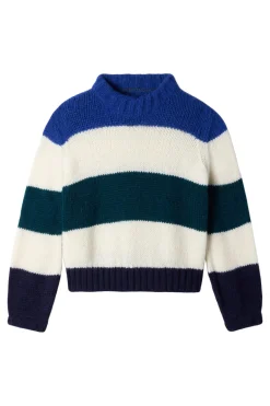 Trovata Birds of Paradis Susan Sweater in Antique White with Multi Stripes