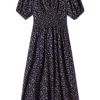Trovata Birds of Paradis Sonia Dress in Navy Rosette