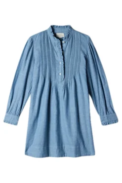 Trovata Birds of Paradis Eve Shift Dress in Vintage Indigo