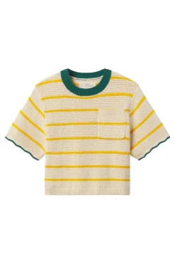 Trovata Birds of Paradis Jules Sweater Tshirt in Yellow Stripe