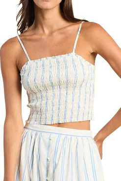 Trovata Birds of Paradis Summer Top in Cerulean Stripe