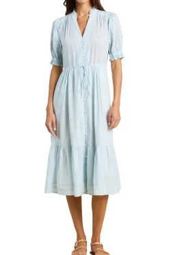 Trovata Birds of Paradis Berenice Dress in Cloud Houndstooth