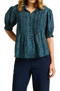 Trovata Birds of Paradis Jess Blouse in Blue Ridge Ditsy