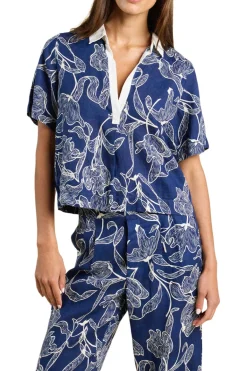 Trovata Birds of Paradis Cora Shirt in High Tide