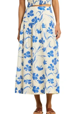 Trovata Birds of Paradis Lydia Skirt in Blue Iris