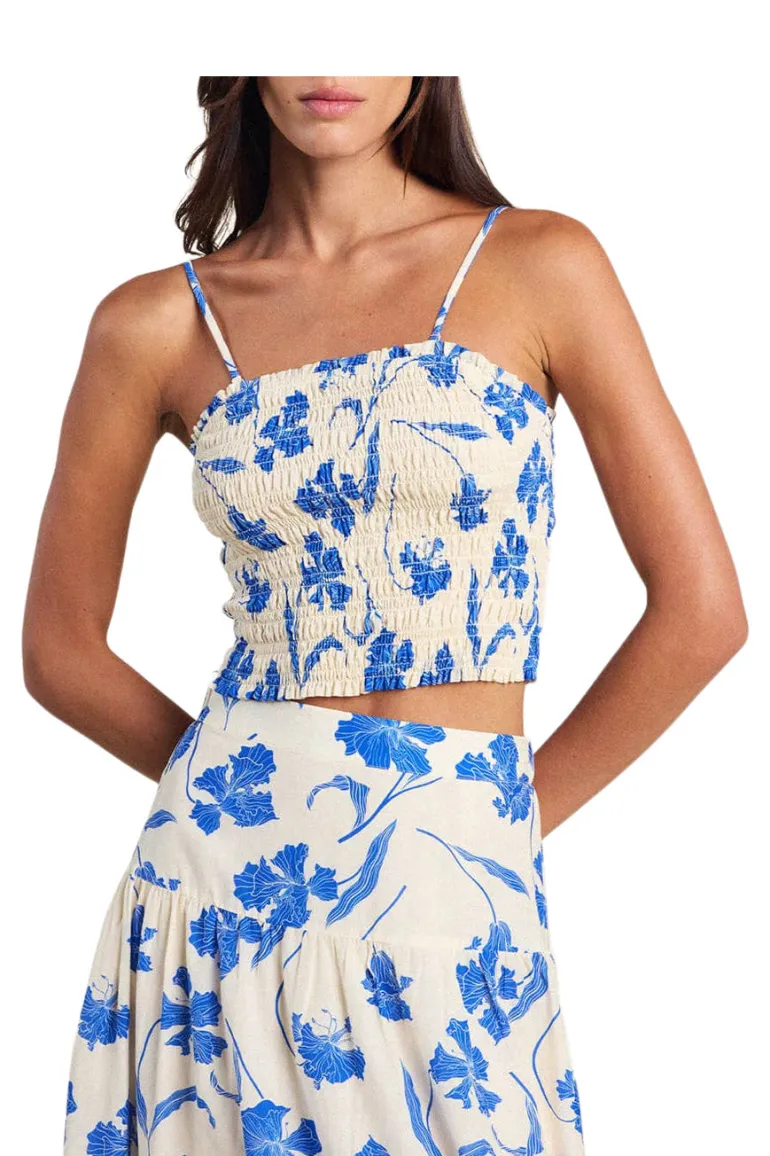 Trovata Birds of Paradis Summer Top in Blue Iris