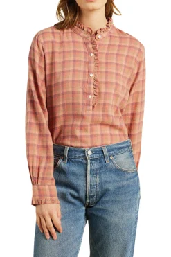 Trovata Birds of Paradis Breezy Blouse in Aragon Gingham