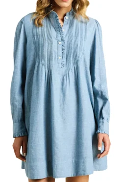 Trovata Birds of Paradis Eve Shift Dress in Vintage Indigo