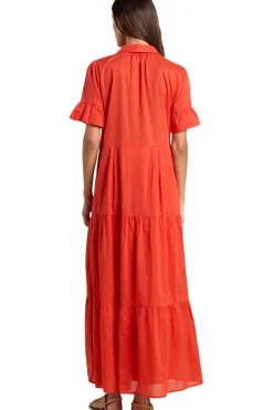 Trovata Birds of Paradis Martine Dress in Tomato