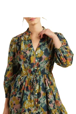 Trovata Birds of Paradis Eliot Dress in Deep Bramble