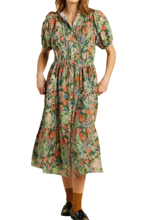 Trovata Birds of Paradis Hildie Dress in Tranquil Mist