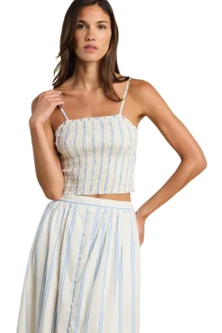 Trovata Birds of Paradis Summer Top in Cerulean Stripe
