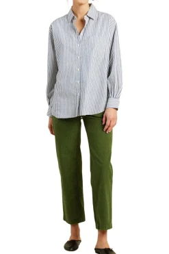 Trovata Birds of Paradis Blake Oversized Shirt in Navy Stripe