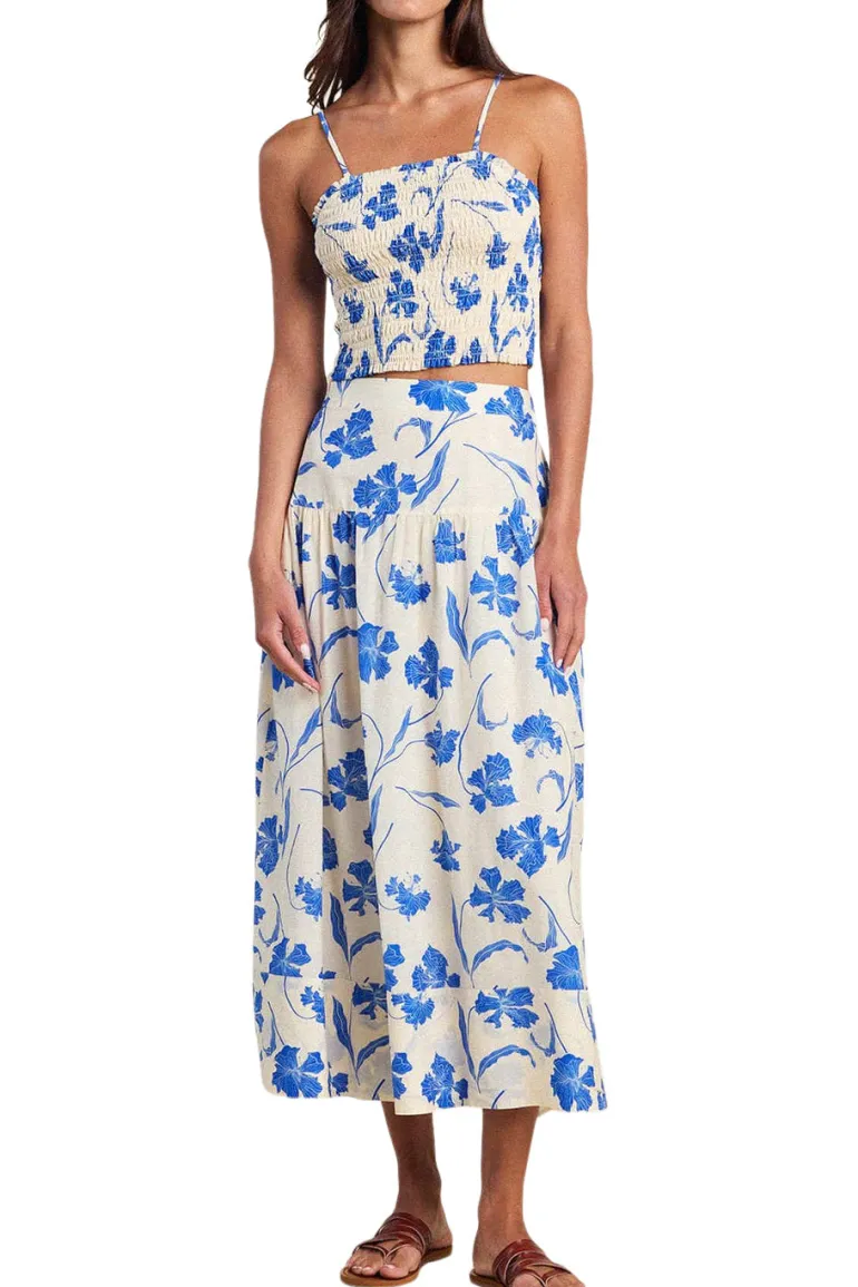 Trovata Birds of Paradis Summer Top in Blue Iris