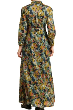 Trovata Birds of Paradis Eliot Dress in Deep Bramble
