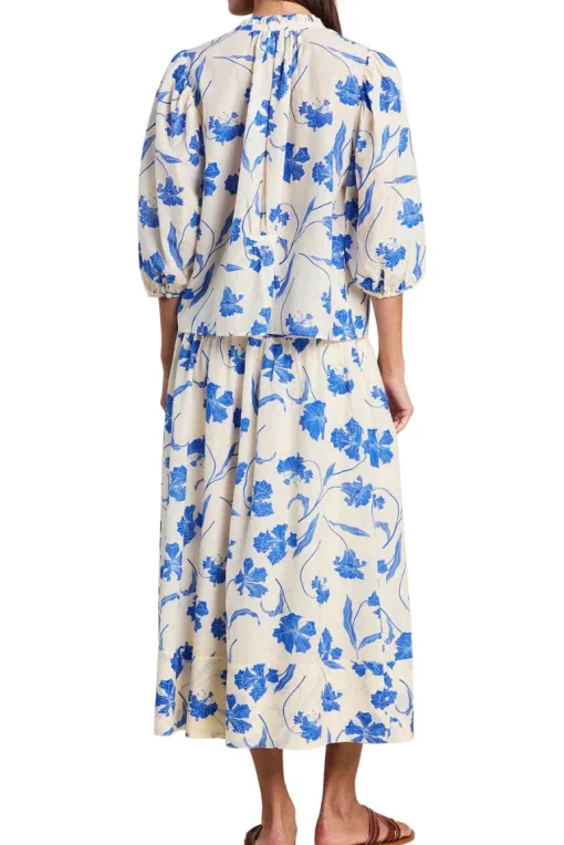 Trovata Birds of Paradis Lydia Skirt in Blue Iris