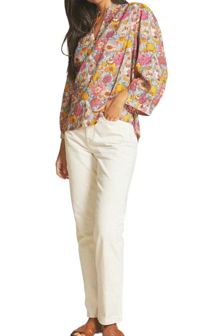 Trovata Birds of Paradis Bailey Blouse in Dawn Fleurettes