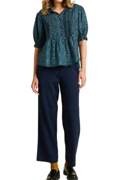 Trovata Birds of Paradis Jess Blouse in Blue Ridge Ditsy
