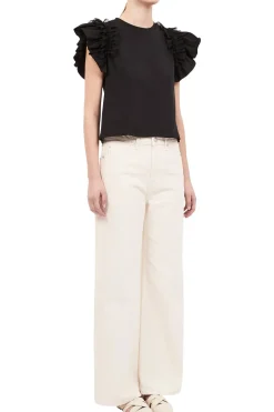 Ulla Johnson Leia Top in Noir