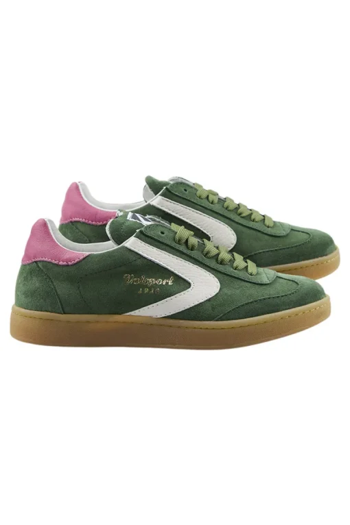 Valsport Olympia Suede Leather Sneaker in Green-Pink