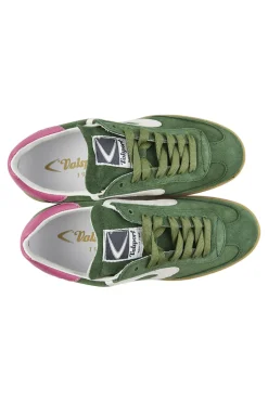 Valsport Olympia Suede Leather Sneaker in Green-Pink
