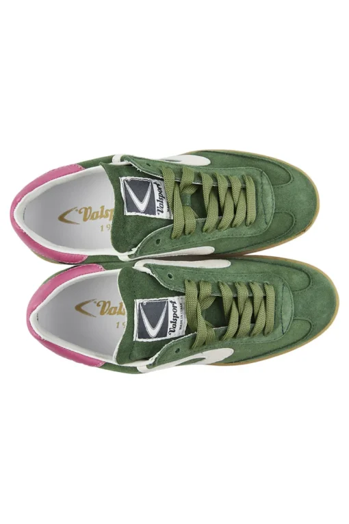 Valsport Olympia Suede Leather Sneaker in Green-Pink