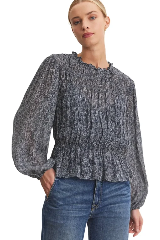 Velvet Blen Top in Navy
