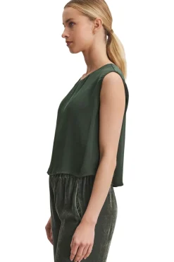 Velvet Bonny Satin Top in Marsh