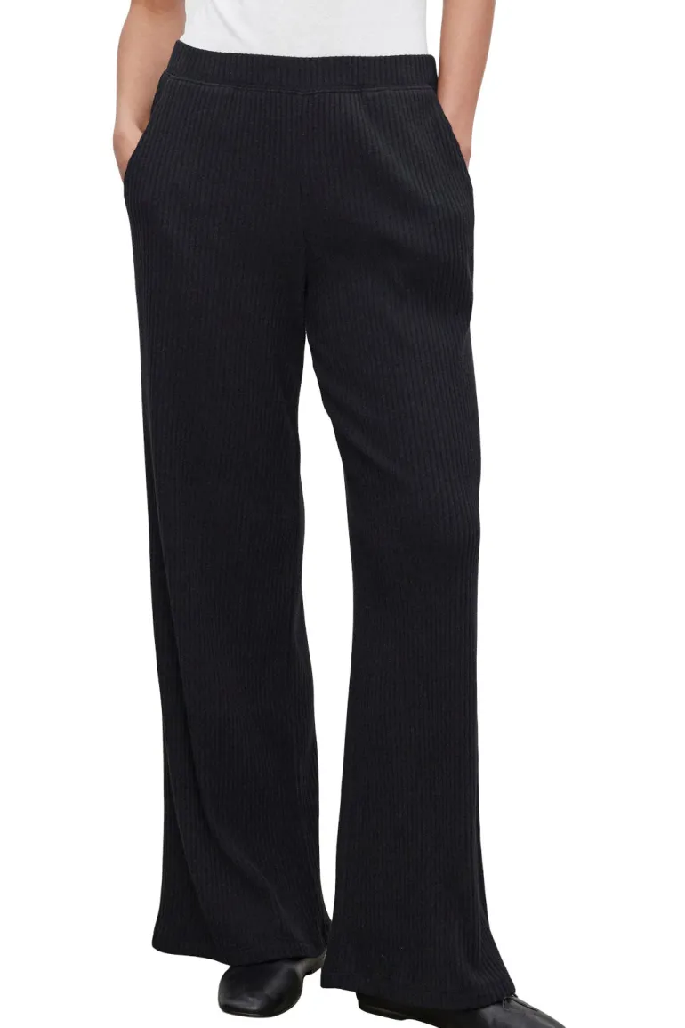 Velvet Colleen Ribbed Pants in Black