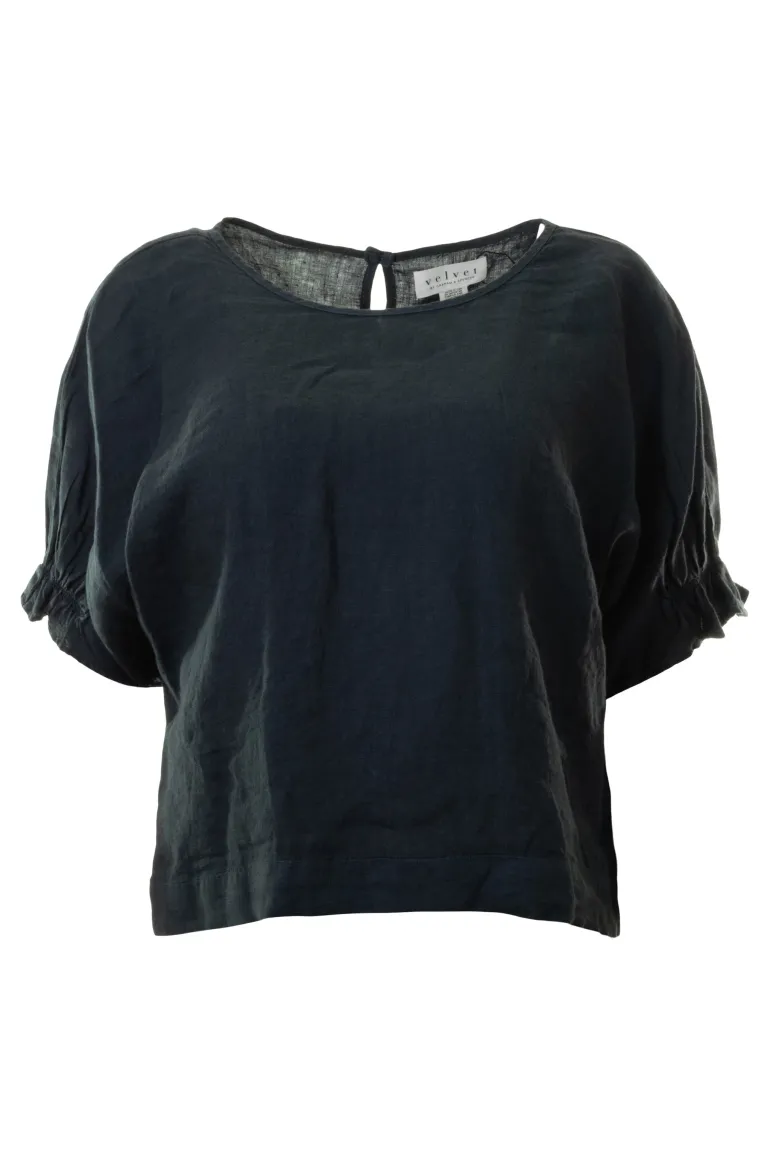 Velvet Emily Linen Top in Shadow