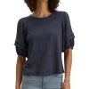 Velvet Haden Pintuck Sleeve T-shirt in Crater