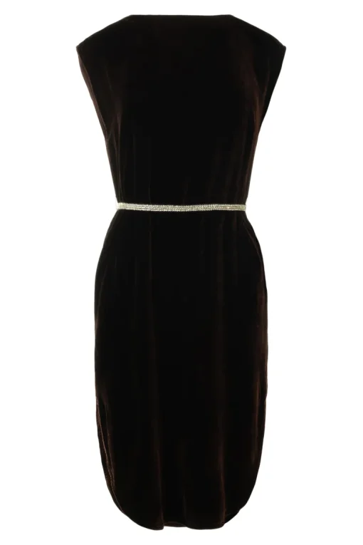 Velvet Harper Silk Velvet Dress in Burlwood