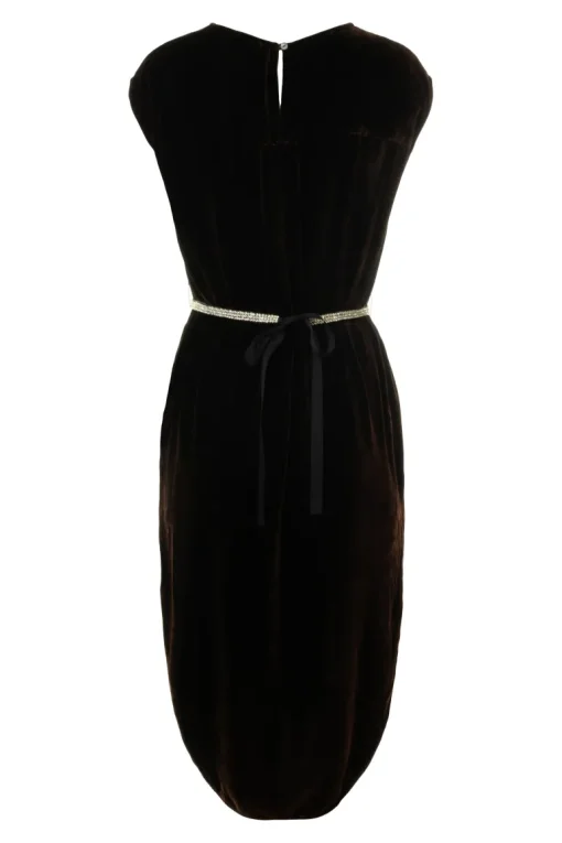 Velvet Harper Silk Velvet Dress in Burlwood