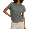 Velvet Jasmine Linen Knit Short Sleeve Crewneck Tee