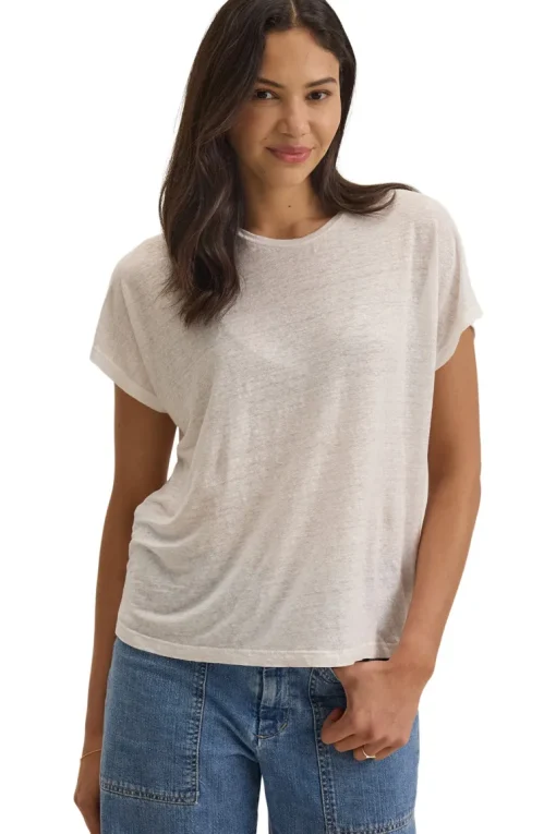 Velvet Jasmine Linen Knit Short Sleeve Crewneck Tee