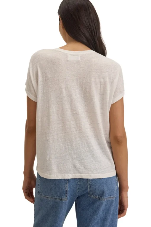 Velvet Jasmine Linen Knit Short Sleeve Crewneck Tee