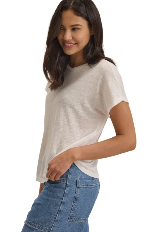 Velvet Jasmine Linen Knit Short Sleeve Crewneck Tee