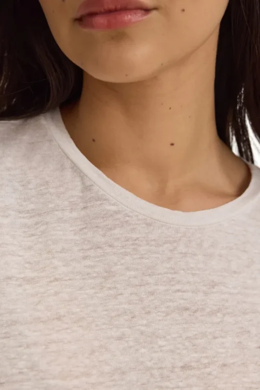 Velvet Jasmine Linen Knit Short Sleeve Crewneck Tee