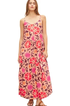 Velvet Kate Printed Silk Dress in Cameo
