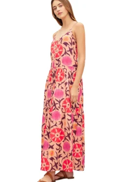 Velvet Kate Printed Silk Dress in Cameo