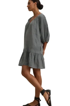 Velvet Kaylie Woven Linen Dress in Graphite