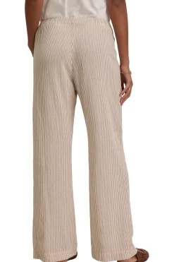 Velvet Kelly Striped Pants in Oatmeal