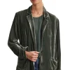 Velvet Kyla Silk Velvet Relaxed Blazer in Marsh