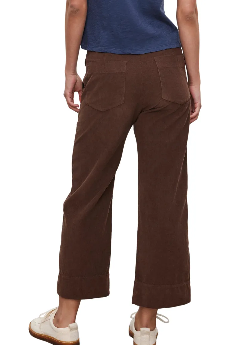 Velvet Vera Corduroy Wide Leg Trouser in Bark