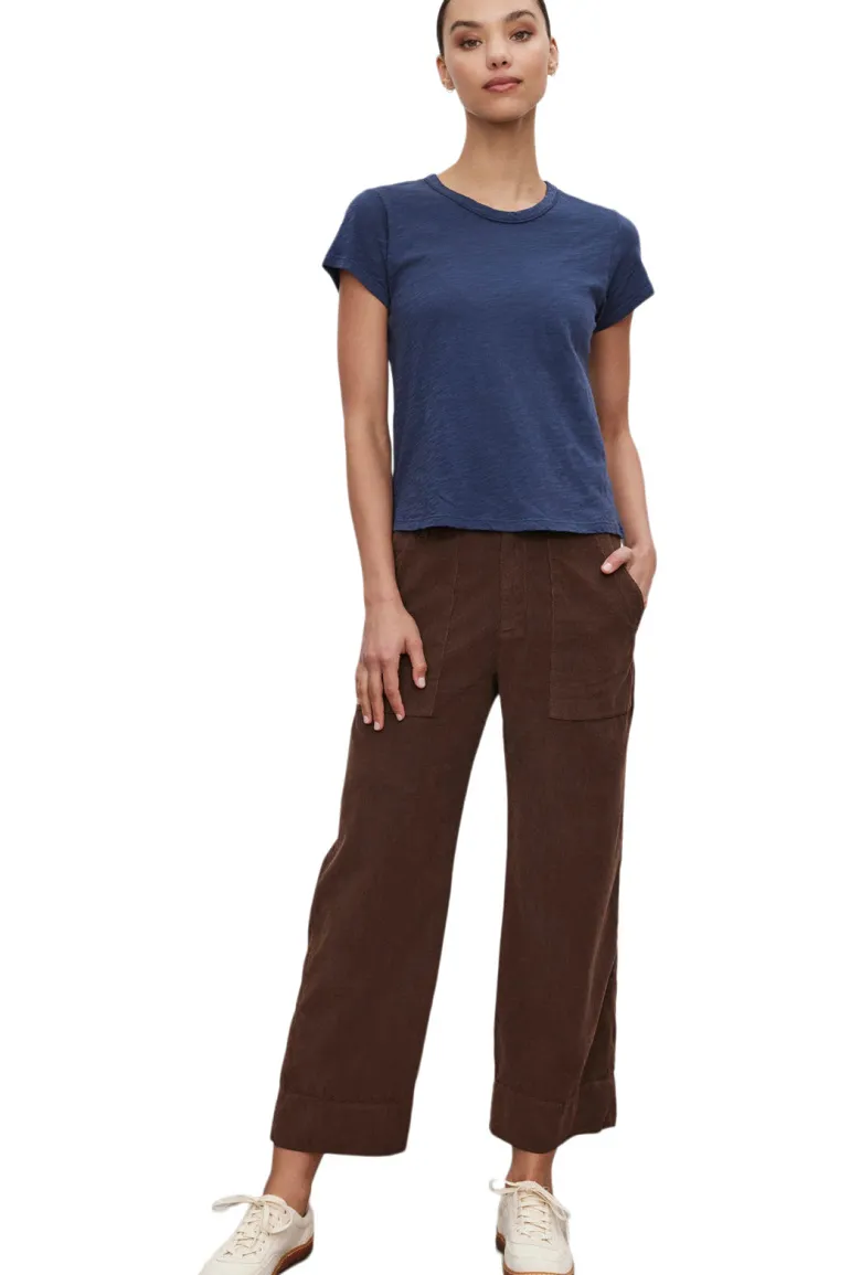 Velvet Vera Corduroy Wide Leg Trouser in Bark