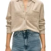 White & Warren Cashmere Embroidered Stitch Shirt