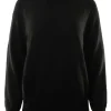 White & Warren Cashmere Rib Trim Standneck in Black