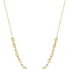 Zoe Chicco 5 Prong Diamond Small Puffed Mariner Station Necklace in 14k Yellow Gold