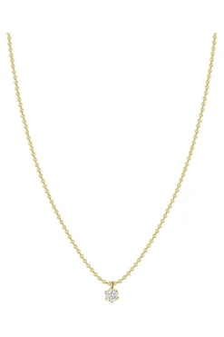 Zoe Chicco Diamond Solitaire Bead Necklace in Yellow Gold